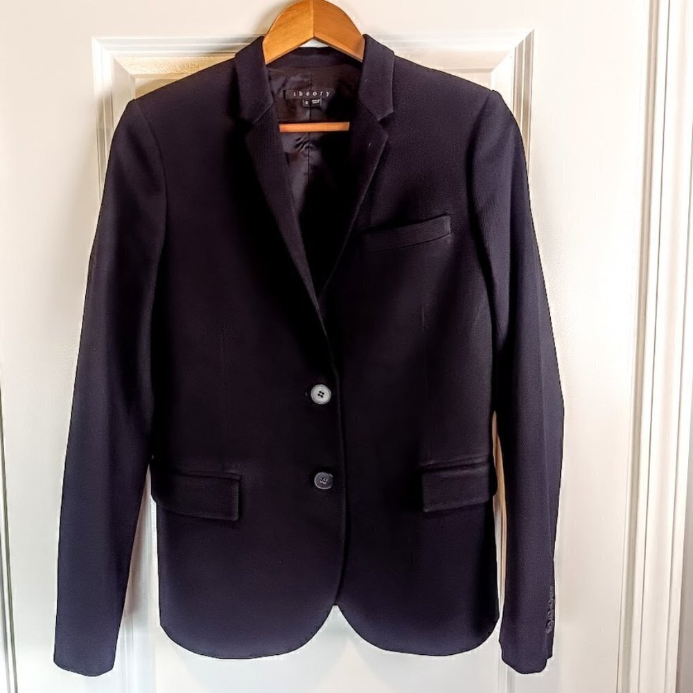 Theory Matelda Laureate Black Wool Blazer